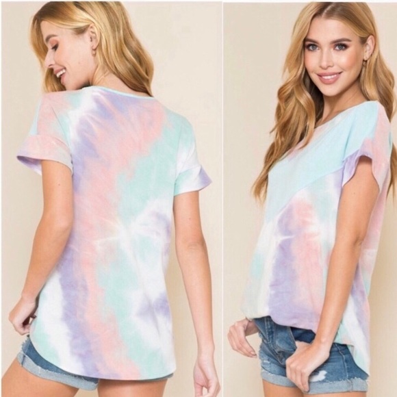 LAST ONE: Adorable women’s pastel cute short sleeve spring summer top - Picture 2 of 4